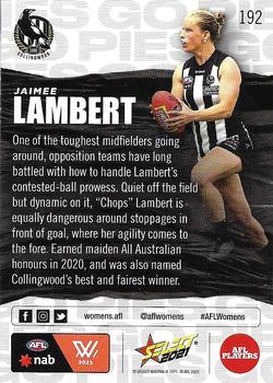 2021 Select AFL Footy Stars #192 Jaimee Lambert Back